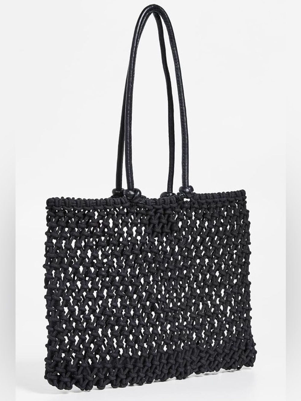 Clare V Sandy Woven Tote in Black